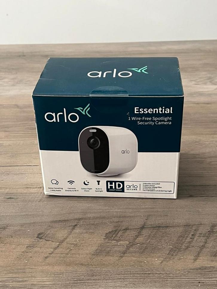 Caméra de vidéosurveillance Arlo Essential Spotlight – Neuve, TV, Hi-fi & Vidéo, Caméras de surveillance, Enlèvement ou Envoi