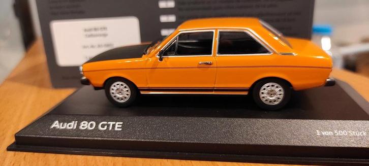 Audi 80 GTE oranje 1:43 Audi Tradition Minichamps zeldzaam, Hobby en Vrije tijd, Modelauto's | 1:43, Nieuw, Auto, MiniChamps, Ophalen of Verzenden