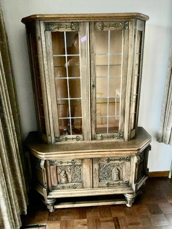 vitrinekast, Maison & Meubles, Armoires | Vitrines, Utilisé, 150 à 200 cm, 75 cm ou plus, Chêne, Verre, Enlèvement