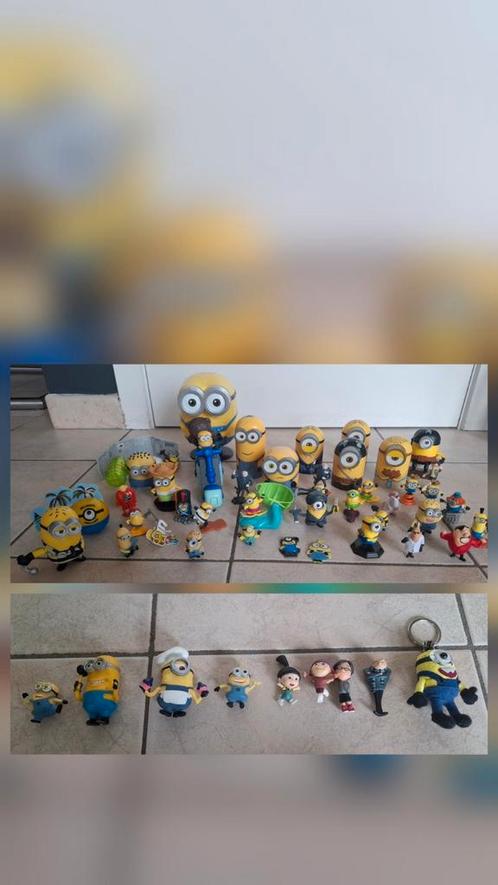 Lot met 49-tal Minions en co figuren+Spaarpot Bob zie foto's, Kinderen en Baby's, Speelgoed | Actiefiguren, Zo goed als nieuw