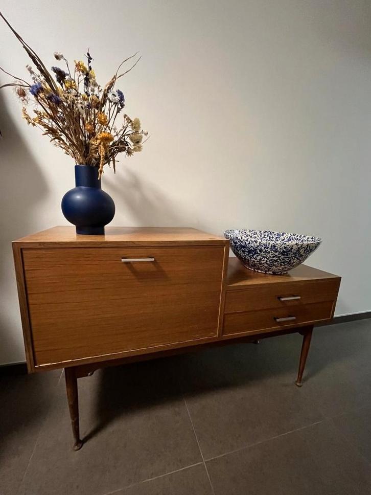 mid-century vintage dressoirkast, Maison & Meubles, Armoires | Dressoirs, Utilisé, 100 à 150 cm, 25 à 50 cm, Avec tiroir(s), Avec porte(s)
