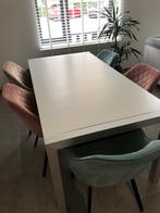 Mooie moderne uittrekbare eettafel - wit, Huis en Inrichting, Tafels | Eettafels, Ophalen, Zo goed als nieuw