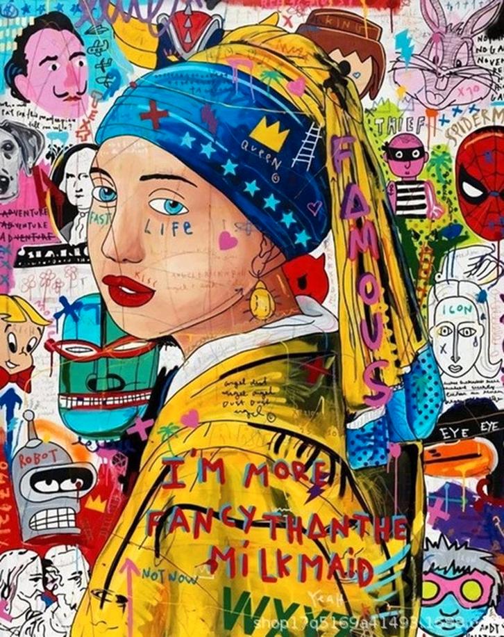 Diamond Painting kunst 50x40cm (rond), Hobby en Vrije tijd, Schilderen, Nieuw, Overige typen, Verzenden