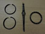 mooi setje sierjuwelen jaren 80 horloge, armband oorringen, Cuir, Autres matériaux, Utilisé, Montre-bracelet