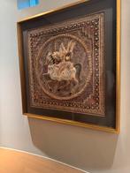 Panneau mural décoratif — art textile en relief encadré, Enlèvement