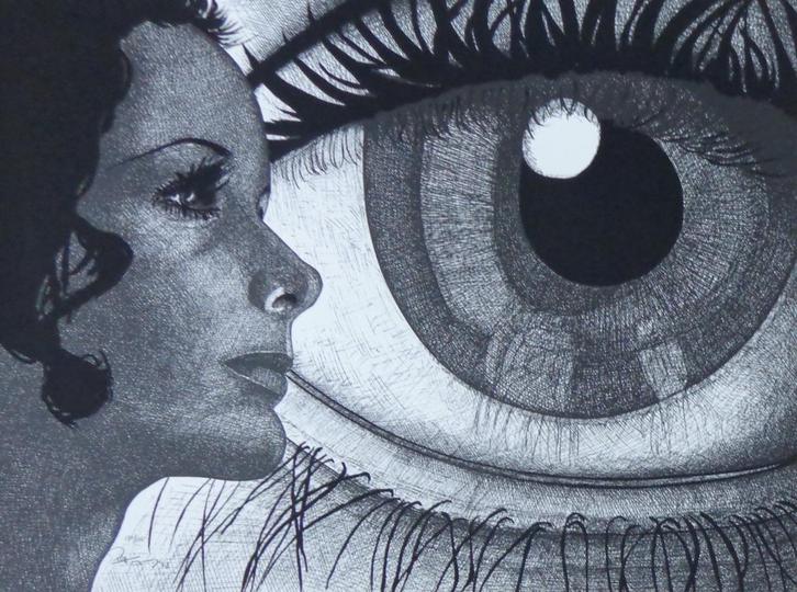 PAUL VAN HOEYDONCK / KUNST CAMPUS / ZW-W ZEEFDRUK / 55x72cm, Antiek en Kunst, Kunst | Litho's en Zeefdrukken, Ophalen of Verzenden