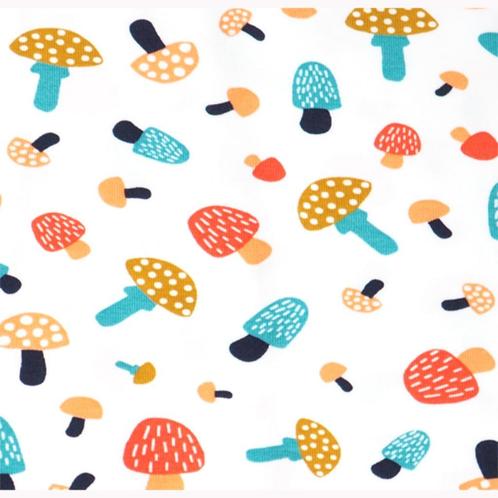 Promo! 4141) 150x50cm katoenen tricot paddestoel wit, Hobby en Vrije tijd, Stoffen en Lappen, Nieuw, Katoen, 120 cm of meer, 30 tot 200 cm