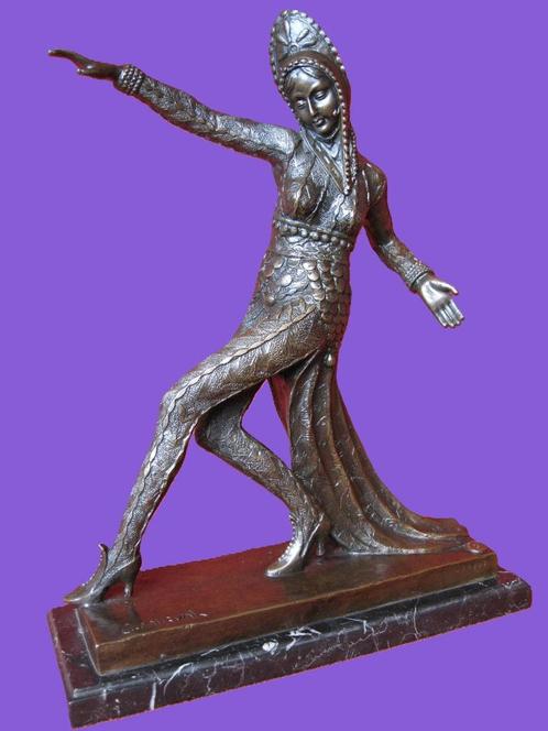 Art Nouveau: bronzen beeld Claude Mirval., Antiek en Kunst, Antiek | Brons en Koper, Brons, Ophalen