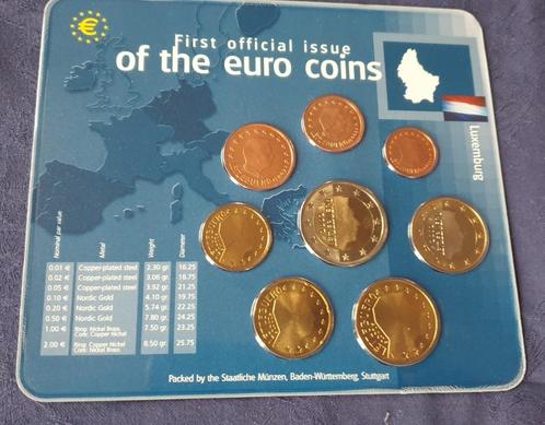 set euros first official issue of the coins Luxembourg 2002, Postzegels en Munten, Munten | Europa | Euromunten, Luxemburg, Ophalen of Verzenden
