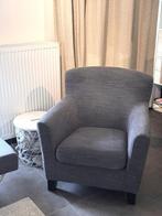 Donkergrijze fauteuil, Huis en Inrichting, Fauteuils, Ophalen, Hout, Zetel die in veel interieuren past: zowel klassiek als modern