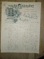 gent brief 1900' cafe hotel au cambrinus  hoofding, Ophalen of Verzenden