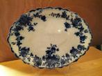 assiette décorative antique ovale blanc/bleu, Antiquités & Art, Enlèvement