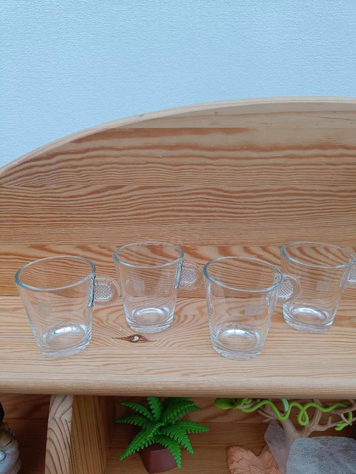 Nespresso. Espressotassen in glas. Aantal: 4., Huis en Inrichting, Keuken | Servies, Zo goed als nieuw, Glas of Glazen, Glas, Ophalen of Verzenden