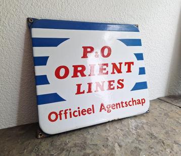 Emaille bord P&O Orient Lines beschikbaar voor biedingen