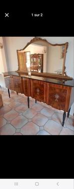Élégant Buffet et Vitrine en Bois Marqueté – Style Classi, Ophalen of Verzenden, Zo goed als nieuw, Glas