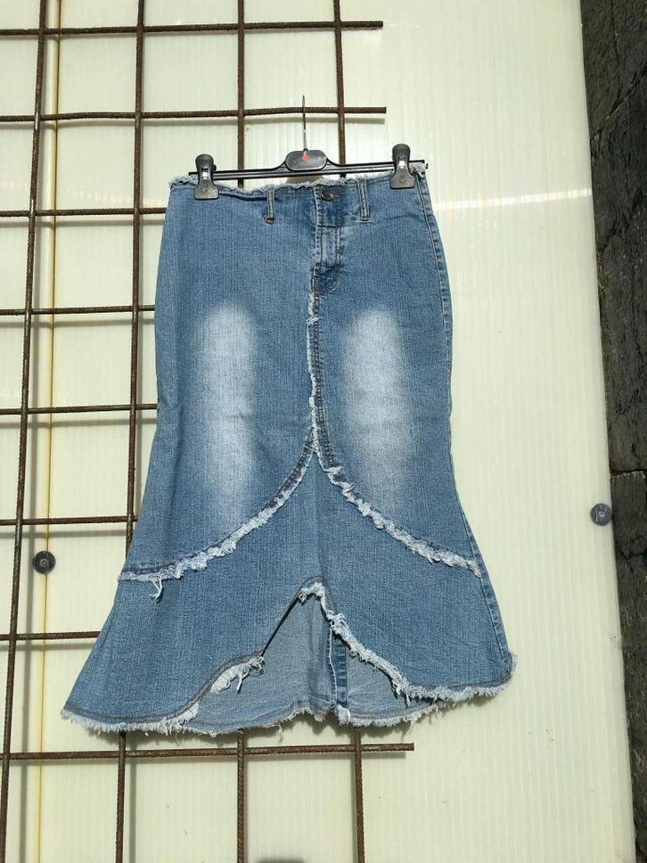 rok in jeans M, Kleding | Dames, Rokken, Gedragen, Maat 38/40 (M), Blauw, Onder de knie, Ophalen of Verzenden