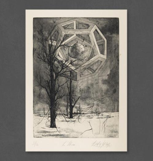 SILVAIN/CHRISTIAN SILVAIN KOPERETS 'L'HIVER' 1974  175 €, Antiek en Kunst, Kunst | Etsen en Gravures, Ophalen