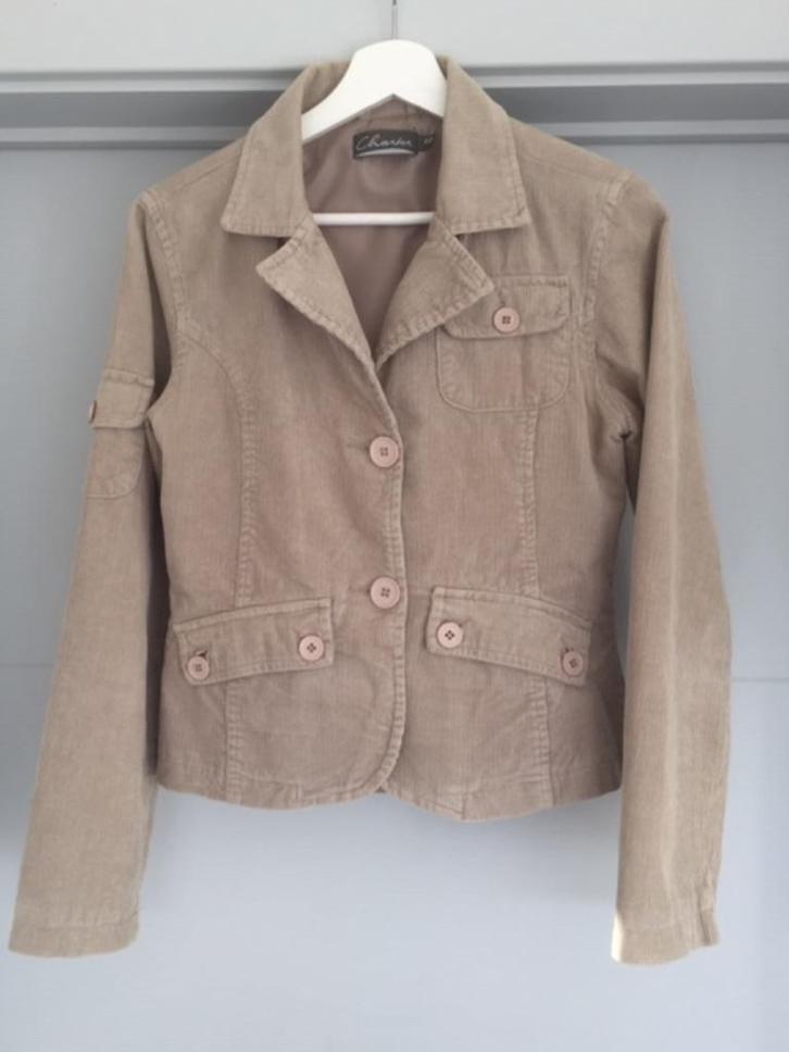 Jasje in ribfluweel maat 36, Kleding | Dames, Jasjes, Kostuums en Pakken, Zo goed als nieuw, Jasje, Maat 36 (S), Ophalen