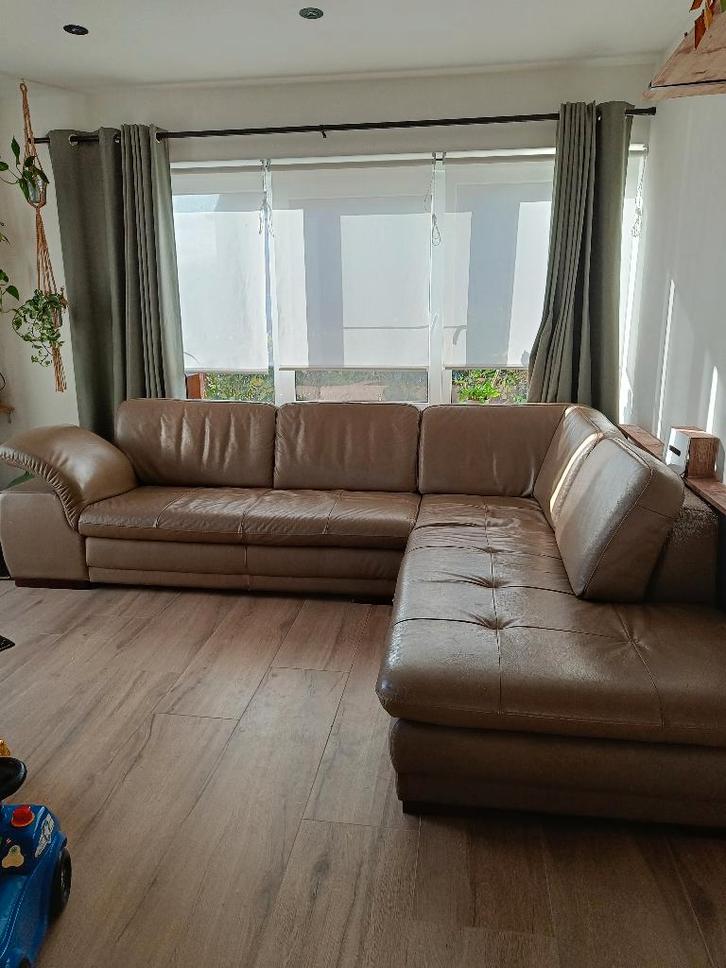 Kunstleren hoekzetel, Huis en Inrichting, Zetels | Zetels, Gebruikt, Hoekbank, Vierpersoons of meer, 250 tot 300 cm, 150 cm of meer