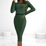 Stretchy lange jurk donkergroen XXL, Kleding | Dames, Grote Maten, Verzenden, Nieuw, Groen, Jurk