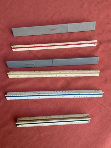 Vintage set schaallatten jaren 60 beschikbaar voor biedingen