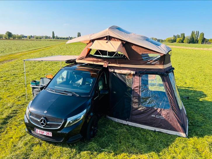 Bus met daktent en luifel, Caravans en Kamperen, Tenten, tot en met 4, Zo goed als nieuw, Ophalen