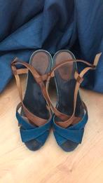 Sandales en toile et talons tressés 9 cm 39, Comme neuf