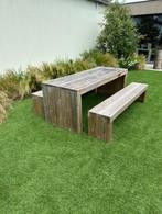 Picknicktafel met twee banken, Tuin en Terras, Picknicktafels, Ophalen, Gebruikt, Rechthoekig, Hout