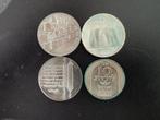Israël : pièces commémoratives en argent de 10 lirot (4 pièc, Timbres & Monnaies, Moyen-Orient, Enlèvement ou Envoi, Monnaie en vrac