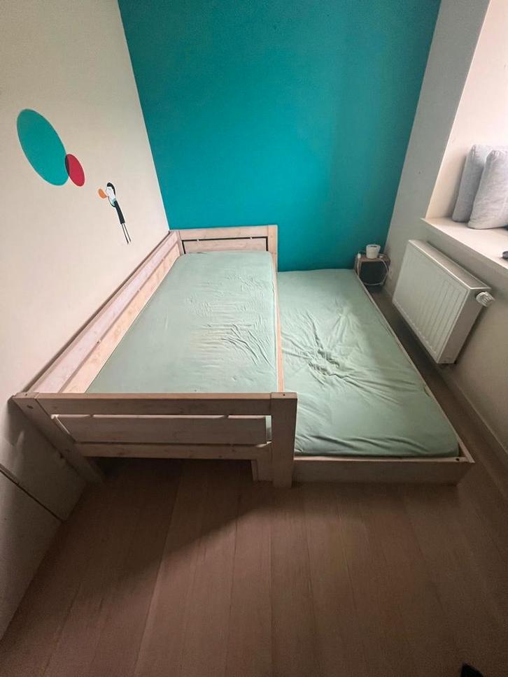 Enkel bed met bedlade + kastjes, Huis en Inrichting, Slaapkamer | Bedden, Zo goed als nieuw, Ophalen