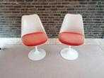 2 originele draaibare - Knoll Tulip Chairs - Eero Saarinen, Gebruikt, Metaal, Ophalen, Rood