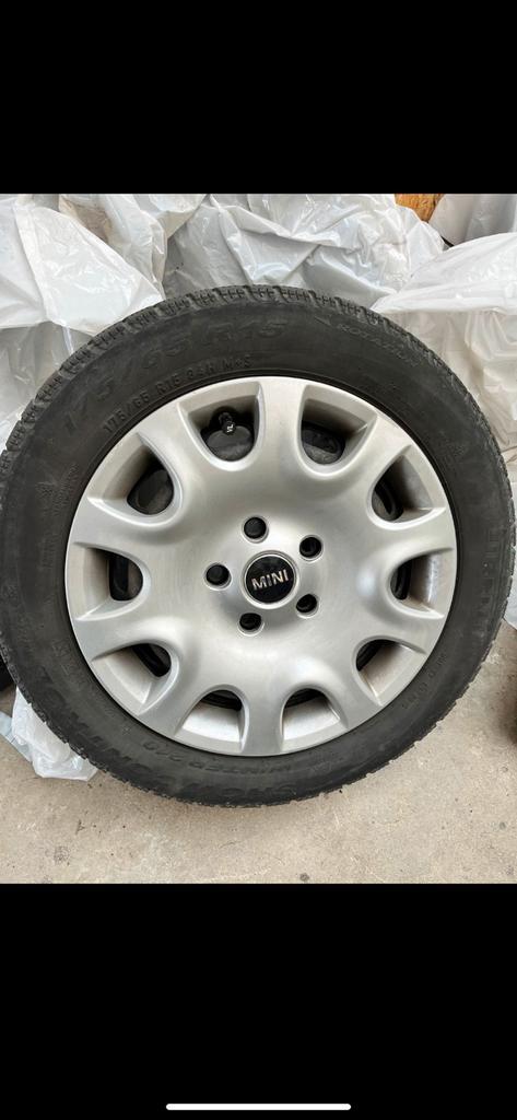 4 jantes 15 pouces + 4 enjoliveurs pour Mini, Auto-onderdelen, Banden en Velgen, Band(en), 15 inch, Ophalen