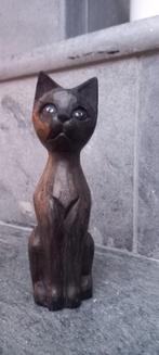 Houten poesbeeldje 20cm, Ophalen of Verzenden, Zo goed als nieuw