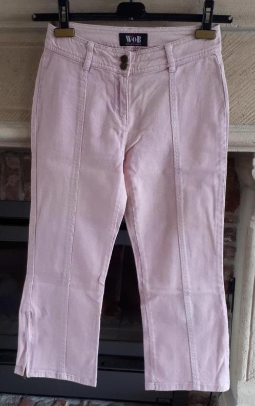 World of Basics-3/4 broek - licht(oud)roze-maat S/36-€1.00, Kleding | Dames, Broeken en Pantalons, Gedragen, Maat 36 (S), Roze