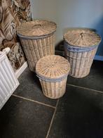 panier à linge en rotin, lot de 3, avec linge, Maison & Meubles, Enlèvement