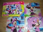 kinder complete Minnie Mouse puzzel 3 in 1, Kinderen en Baby's, Ophalen of Verzenden, 10 tot 50 stukjes, Zo goed als nieuw, 2 tot 4 jaar