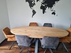 Table à manger avec 6 chaises pivotant bois en chêne, Ophalen, 100 tot 150 cm, Eikenhout, 200 cm of meer
