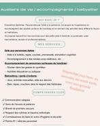 auxiliaire de vie disponible, Vacatures, Vacatures | Gezondheidszorg, Variabele uren, Vanaf 3 jaar, Overige vormen, Vakantiewerk