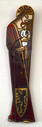 Assiette murale en terre cuite émaillée Maria 80 cm, Antiquités & Art, Antiquités | Céramique & Poterie, Enlèvement ou Envoi