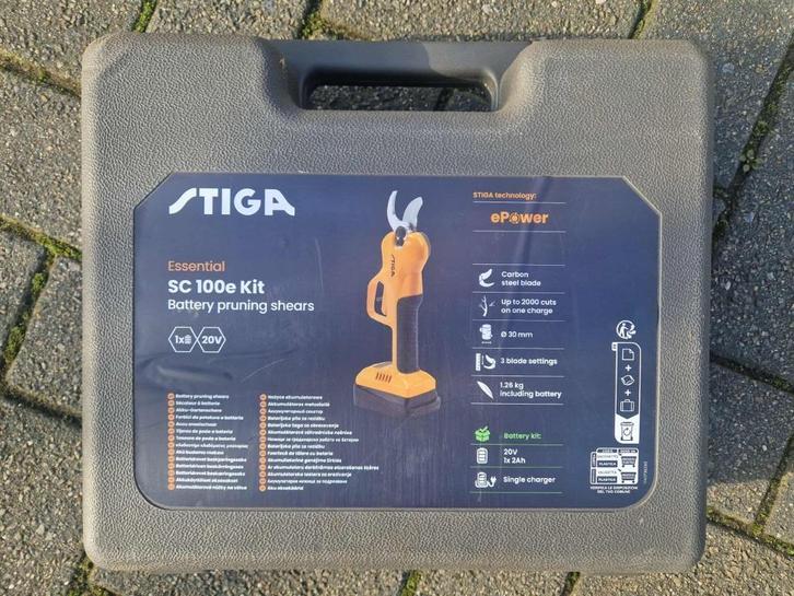ACCU snoeischaar STIGA SC100E KIT, Tuin en Terras, Snoeischaren, Nieuw, 20 t/m 29 mm, Ophalen