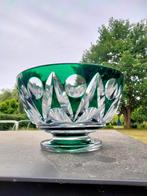 Brocante grote coupe schaal kristal VSL Val Saint Lambert, Antiek en Kunst, Ophalen