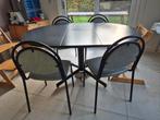 keukentafel met 4 stoelen, Huis en Inrichting, Tafels | Eettafels, Ophalen, Zo goed als nieuw, Ovaal