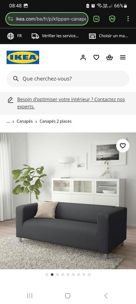 Bank Klippan, Huis en Inrichting, Zetels | Zetels, Gebruikt, Rechte bank, Tweepersoons, 150 tot 200 cm, 75 tot 100 cm, Stof, Ophalen