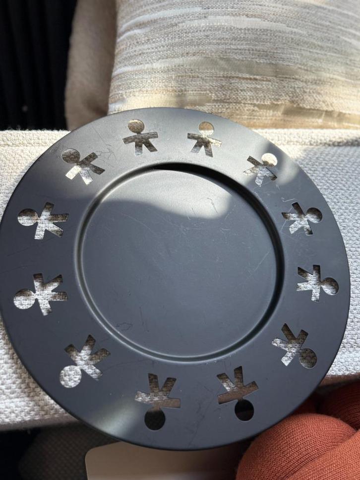 Alessi dienblad mat zwart, Huis en Inrichting, Woonaccessoires | Dienbladen, Zo goed als nieuw, Overige materialen, Rond, Ophalen of Verzenden