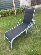 Ligstoel met verstelbare rugleuning, Tuin en Terras, Ophalen, Zo goed als nieuw, Aluminium
