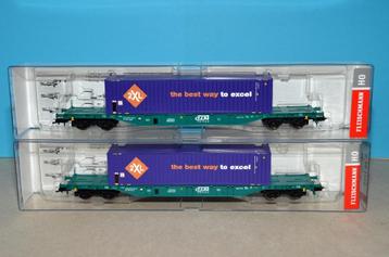 Fleischmann 2 wagons transport container B Cargo 525109 New beschikbaar voor biedingen
