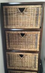 2 stapelbare kastjes met rieten manden, Ophalen, Minder dan 50 cm, Gebruikt, 3 of 4 laden