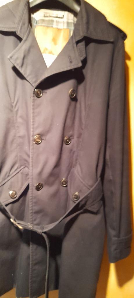 Zwarte heren  Trenchcoat, Kleding | Heren, Jassen | Winter, Zo goed als nieuw, Maat 56/58 (XL), Zwart, Ophalen