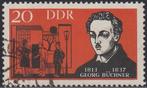 RDA - Écrivains allemands : Georg Büchner [Michel 954], Timbres & Monnaies, RDA, Affranchi, Envoi