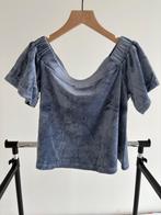 Juicy Couture off the shoulder top velours - lichtblauw, Blauw, Ophalen of Verzenden, Zo goed als nieuw, Korte mouw